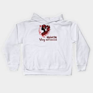 Empowered Galentine: Chic Silhouette and Hearts Design Kids Hoodie